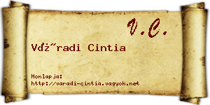 Váradi Cintia névjegykártya