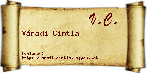 Váradi Cintia névjegykártya